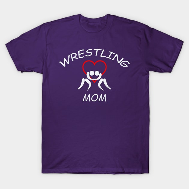 Wrestling Mom Heart T-Shirt by outrigger